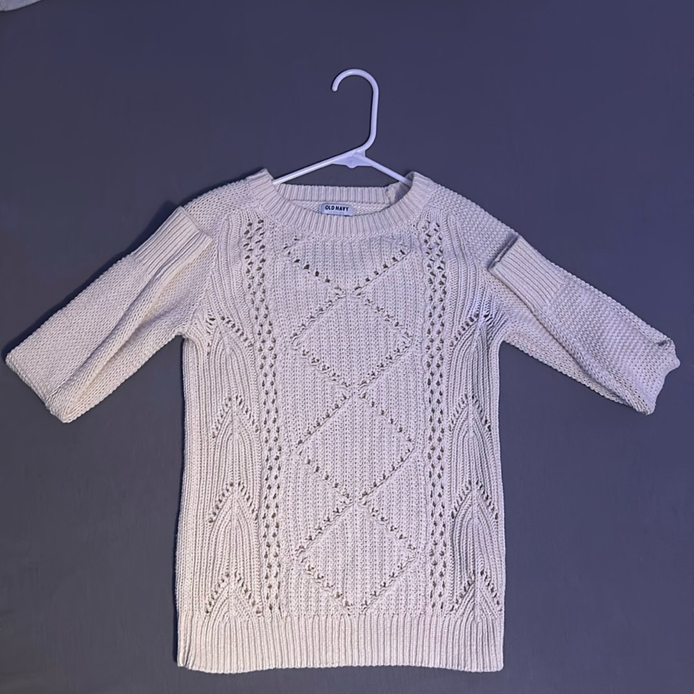 XS, Old Navy, white long sleeve sweater